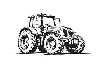 Tractor line art and black color