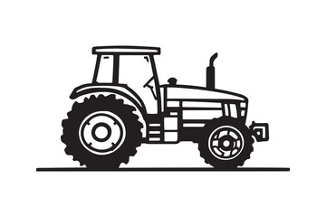 Tractor line art and black color
