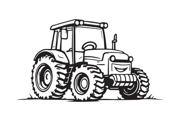 Tractor line art and black color