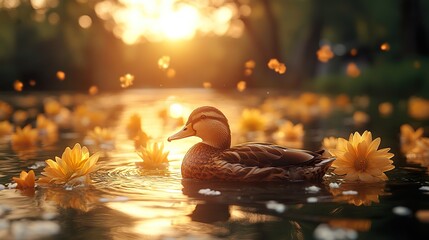 autumn leaves in the water