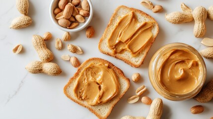 Peanut butter on toast with peanuts (1)