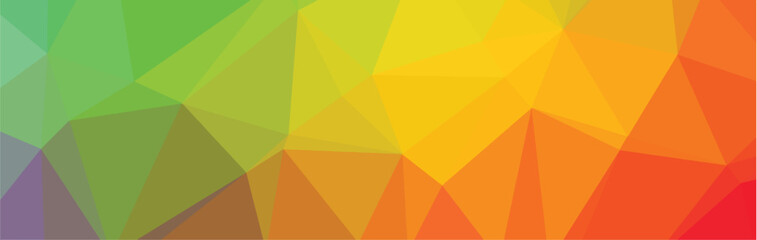 Bright multicolor polygon pattern. Low poly design. Panoramic vector illustration
