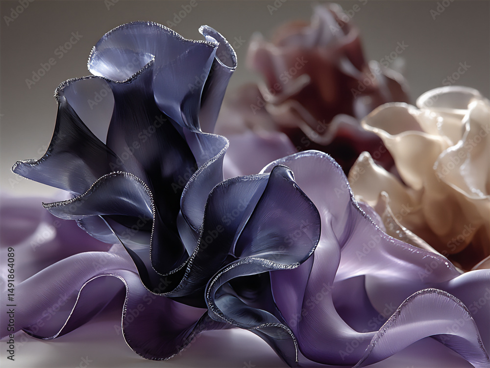 Poster abstract flow of translucent colors blending seamlessly, evoking harmony, fluidity