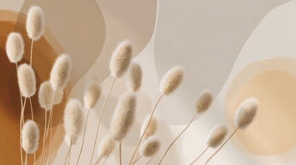 Soft, fluffy beige pampas grass, abstract background