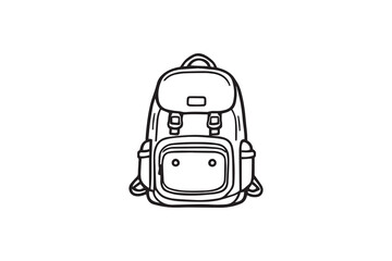 Travel Backpack line art and black color