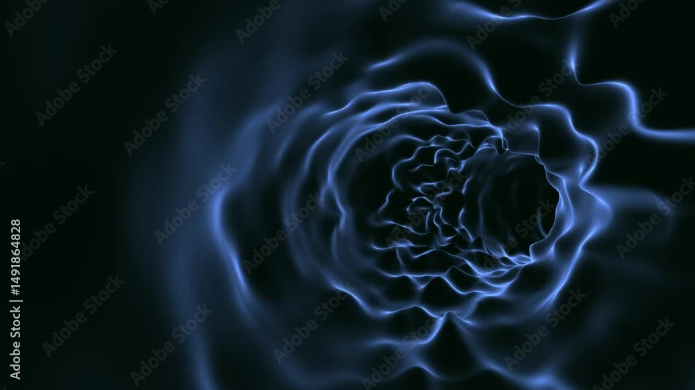 Canvas Prints scary dark blue infinity tunnel with dangerous spines travel loop animation.