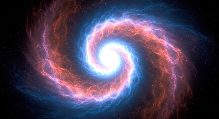 Abstract Swirling Energy Vortex Red and Blue Plasma