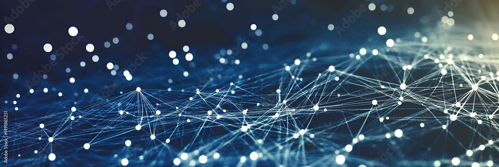 Poster abstract digital network concept representing global data communication and technological connection