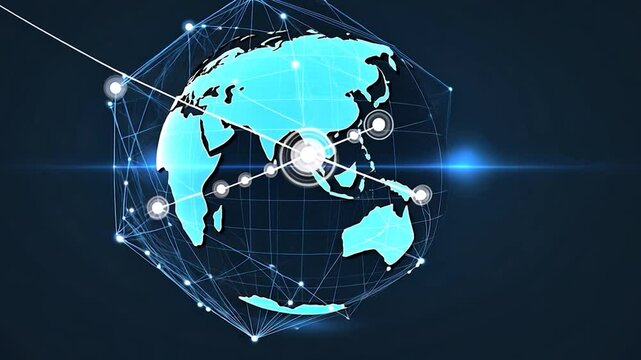 Global connections portrayed by the world map and globe