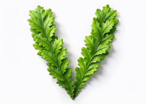 Oak Leaf Letter V Monogram Nature Alphabet Initial Design