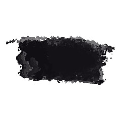 Black Ink Brush Stroke – Isolated on White Background. A bold black brush stroke with rough texture, isolated on a white background. PNG.