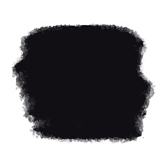Black Ink Brush Stroke – Isolated on White Background. A bold black brush stroke with rough texture, isolated on a white background. PNG.