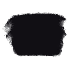 Black Ink Brush Stroke – Isolated on White Background. A bold black brush stroke with rough texture, isolated on a white background. PNG.