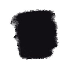 Fototapeta premium Black Ink Brush Stroke – Isolated on White Background. A bold black brush stroke with rough texture, isolated on a white background. PNG.