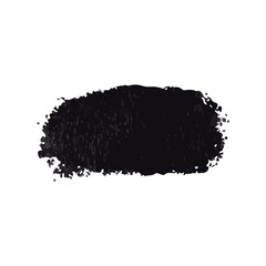 Black Ink Brush Stroke – Isolated on White Background. A bold black brush stroke with rough texture, isolated on a white background. PNG.