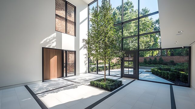 Modern home interior atrium