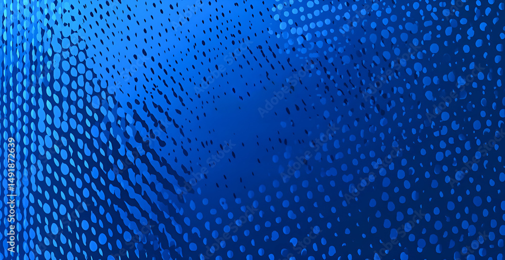 Poster abstract blue gradient dotted pattern with dimensional effect for creative design and digital backdr
