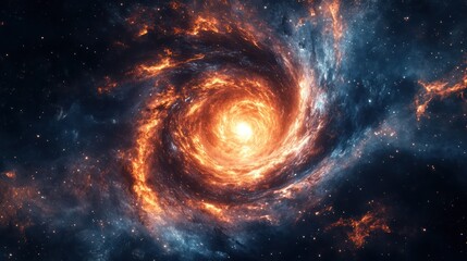 Fiery cosmic swirl, nebula, space, background, galaxy, energy, artwork, science fiction, design
