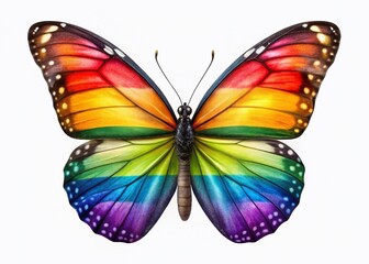Fototapeta premium Pride Butterfly Portrait: Freedom, Equality, Tolerance - LGBTQ+ Stock Photo