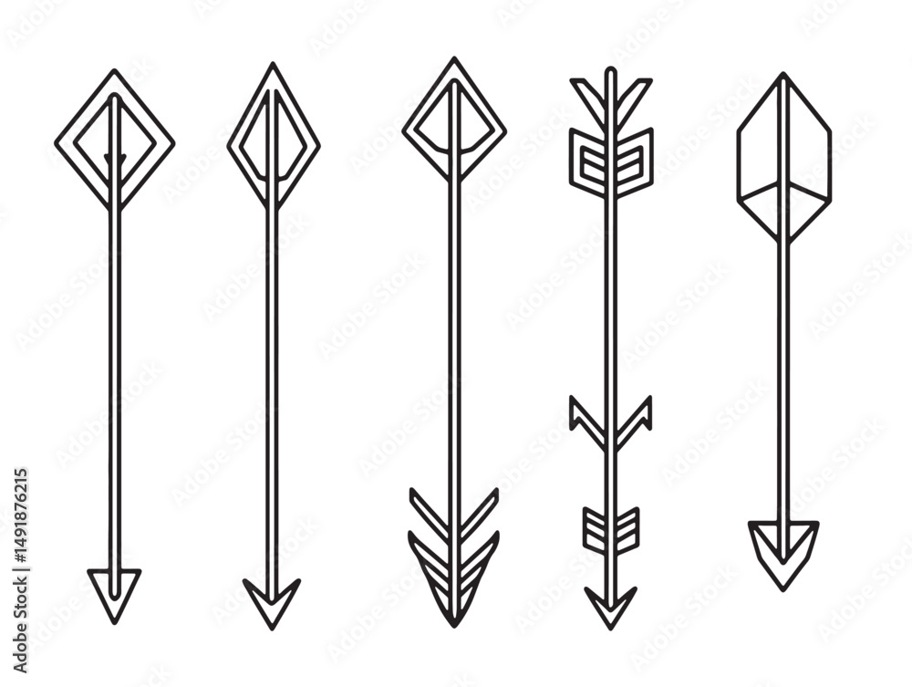 Poster clean arrow right line drawing vector image