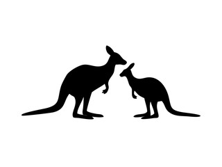 Kangaroo and Joey Silhouettes