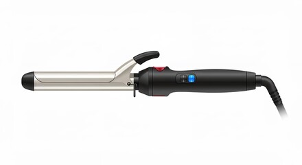 Silver and black hair curling iron
