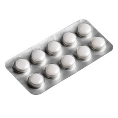 Blister pack of white pills Blister pack.