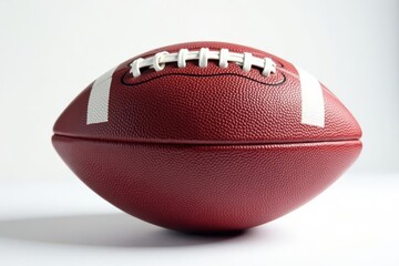Close-up view of an American football on white , athletic, studio shot, spiral
