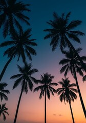 Obraz premium Twilight Palm Silhouette AI Generated