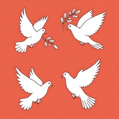 Fototapeta premium Crimson Dove Duet