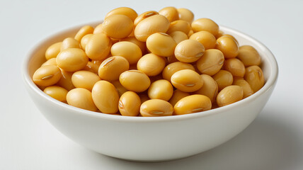 simple ceramic bowl filled with shelled soybeans, showcasing their vibrant color and texture