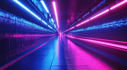 Fototapeta premium Neon tunnel pathway