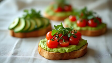 Delicious Avocado Toast with Cherry Tomatoes and Herbs