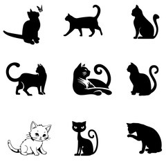 Cute and Beautiful cat vector-4
