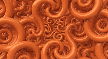 Abstract Orange Swirl Pattern Background