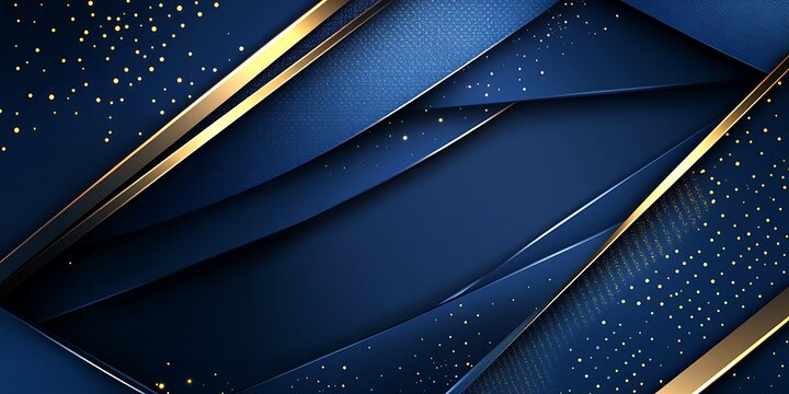 Navy Blue Gold Geometric Design.