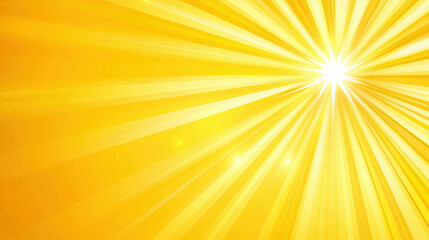 Obraz premium Bright Yellow Sunburst Rays with Radiant Light Expanding from Central Point in Vibrant Background