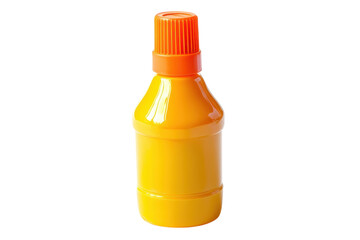 Yellow bottle with orange cap