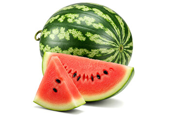 fresh watermelon slices isolated on white background