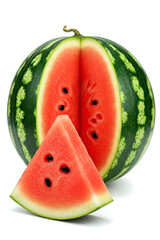fresh watermelon slices isolated on white background