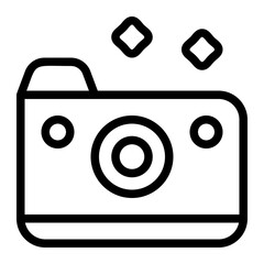 Camera Flash Line Icon