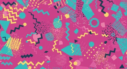 90s Retro Geometric Pattern Design