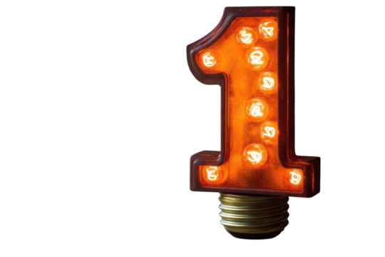 Lit number one decoration