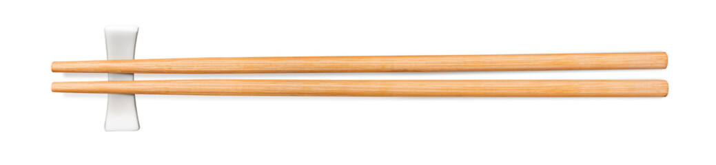 Wooden chopsticks or A pair of chopsticks. Wooden chopsticks on transparent background for asian...