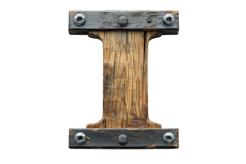 Wooden i beam with metal bar