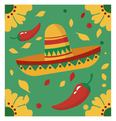 Vibrant Cinco de Mayo Square Illustration Set - Mexican Fiesta Graphics-02