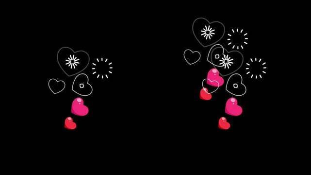 Lovely hearts animated video.