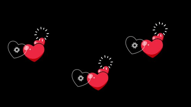 Lovely hearts animated video.