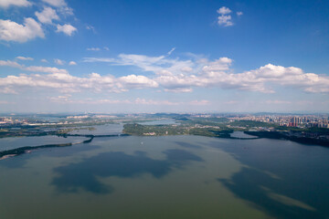 Obraz premium Landscape of Wuhan East Lake of Hubei province,China.East Lake Scenic Area of Wuhan