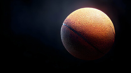 Glowing Orange Sphere Of Geometric Pixel Art